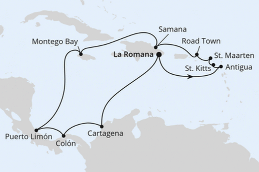 AIDA Seereise Karibik und Mittelamerika ab Dominikanische Republik
